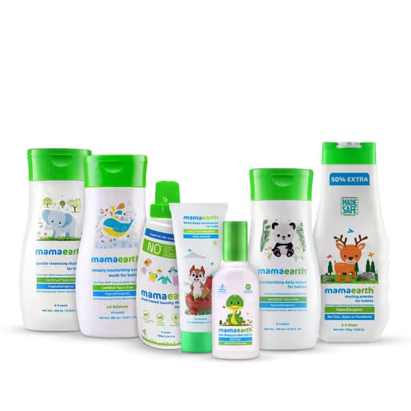 Mamaearth MadeSafe certified Gentle Baby Wash, Baby Lotion, Tear-Free Shampoo & Rash Cream — toxin-free, safe for newborns — bulk wholesale on Bulkdoor India