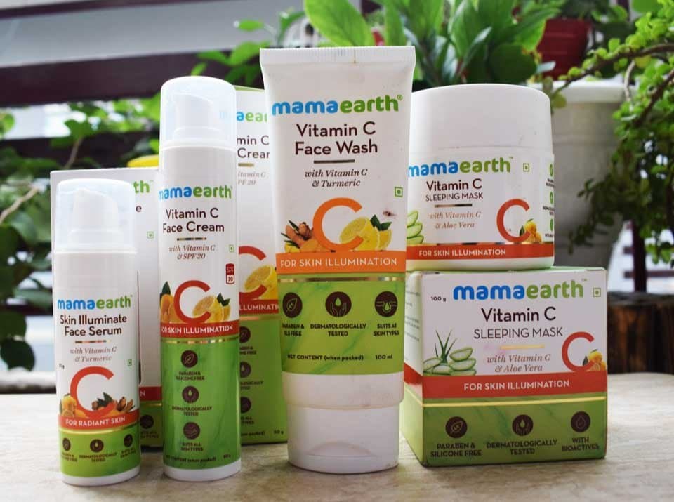 Mamaearth Vitamin C Face Serum, Face Wash with Turmeric, Face Cream SPF 20 & Sleeping Mask — bulk wholesale on Bulkdoor India