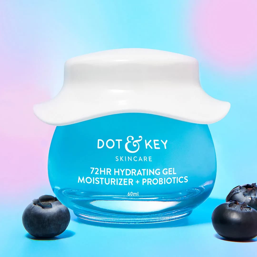 Dot & Key 72hr Hydrating Lightweight Gel Face Moisturizer with Hyaluronic Acid & Probiotics (60ml)